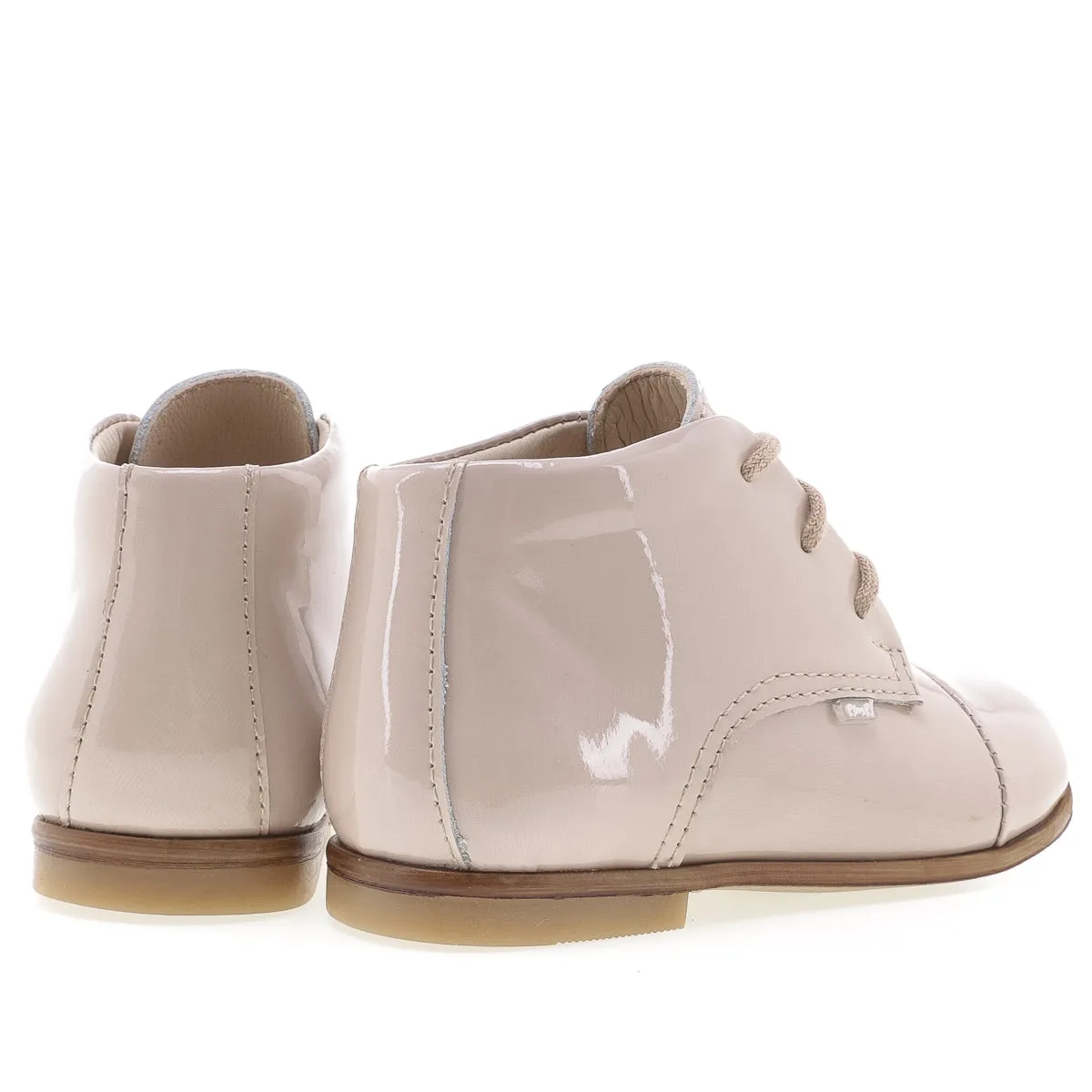 (1427-7) Emel classic first shoes beige patent leather