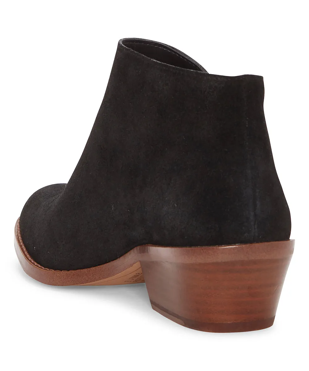 1.State Rosita Leather Boot Black Nubuck Suede Low Cut Designer Ankle Booties