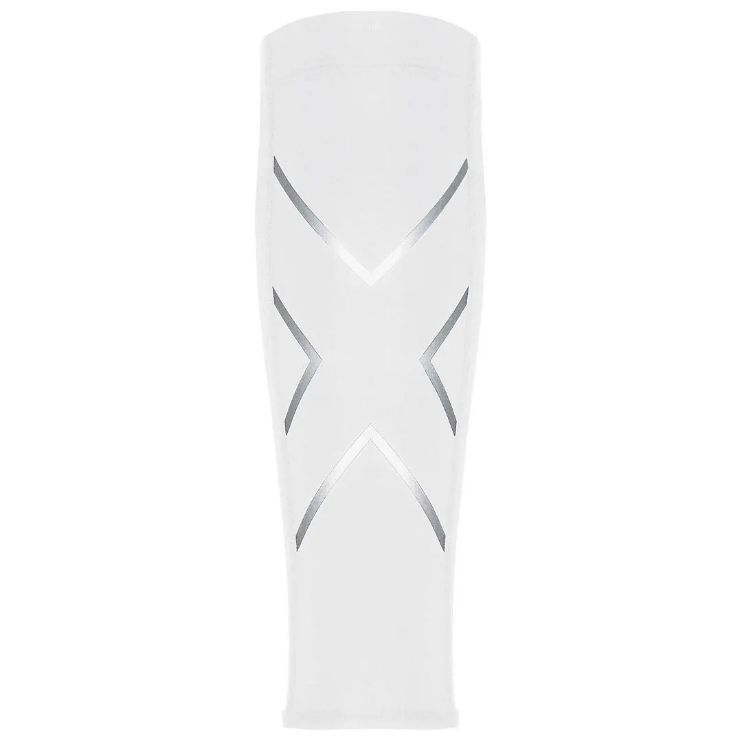 2XU Flexible Compression Unisex White/Silver Calf Guards