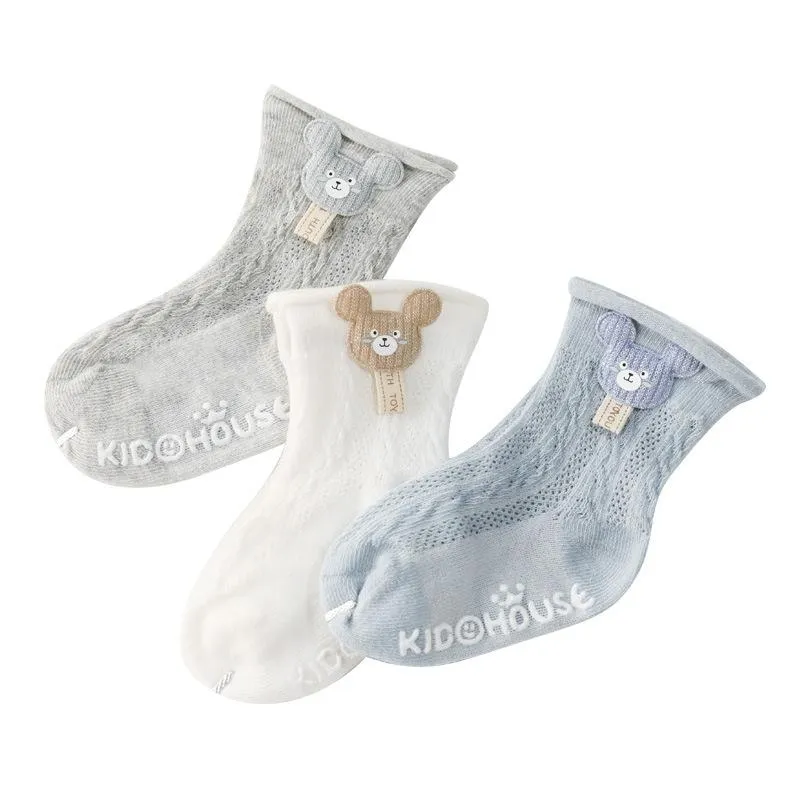 3-Pairs Baby Thin Mesh Anti-slip Socks