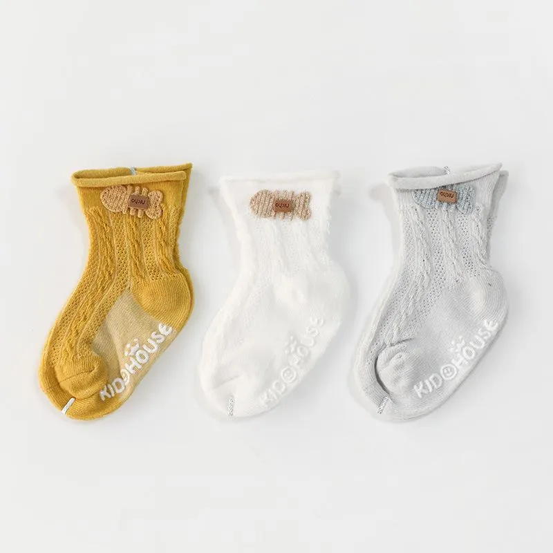 3-Pairs Baby Thin Mesh Anti-slip Socks