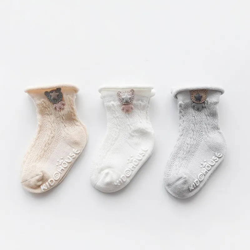 3-Pairs Baby Thin Mesh Anti-slip Socks