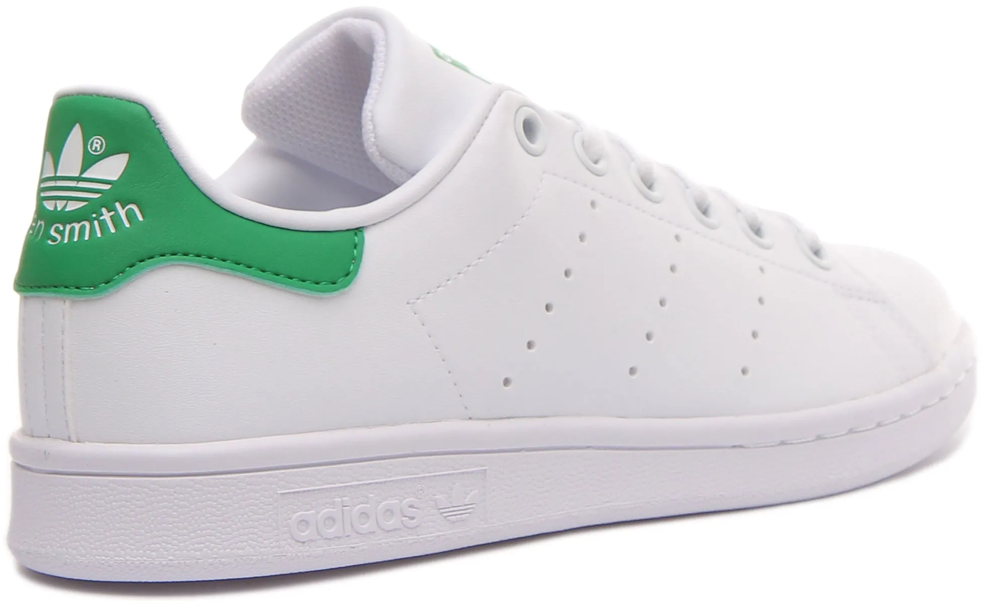 Adidas Stan Smith J In White Green For Junior