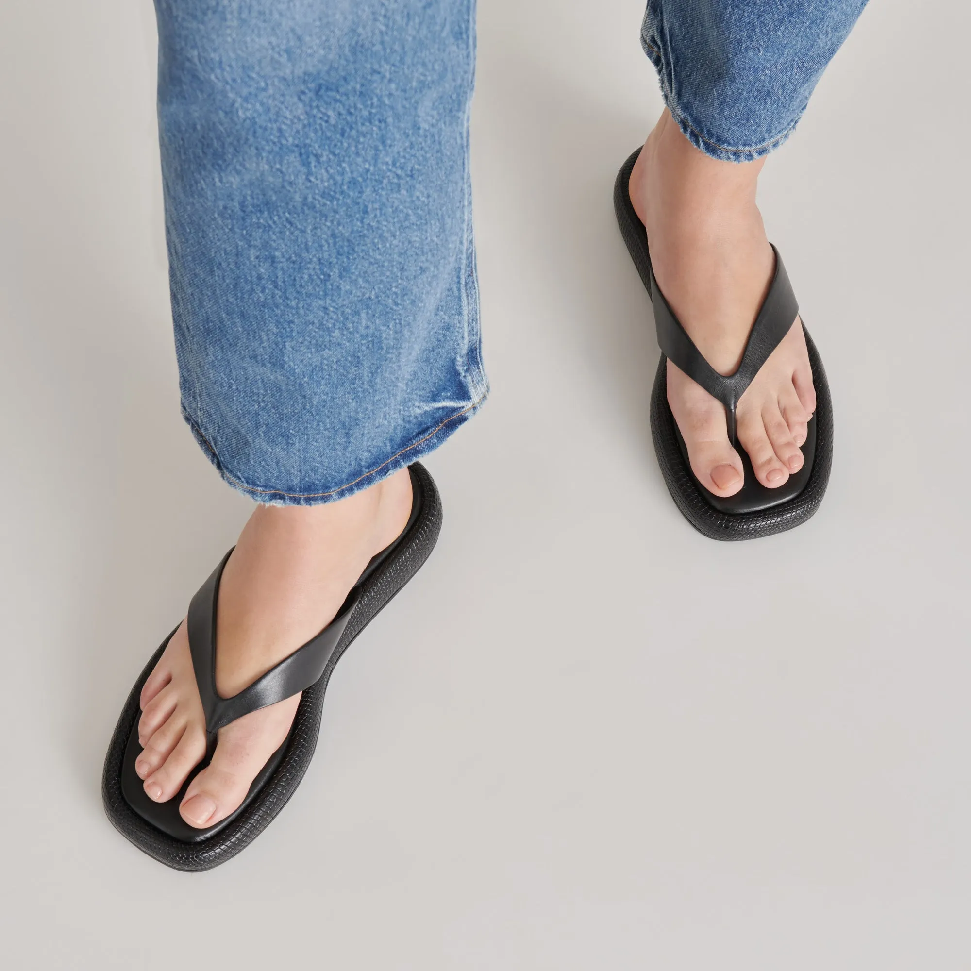 ADIN SANDALS BLACK LEATHER