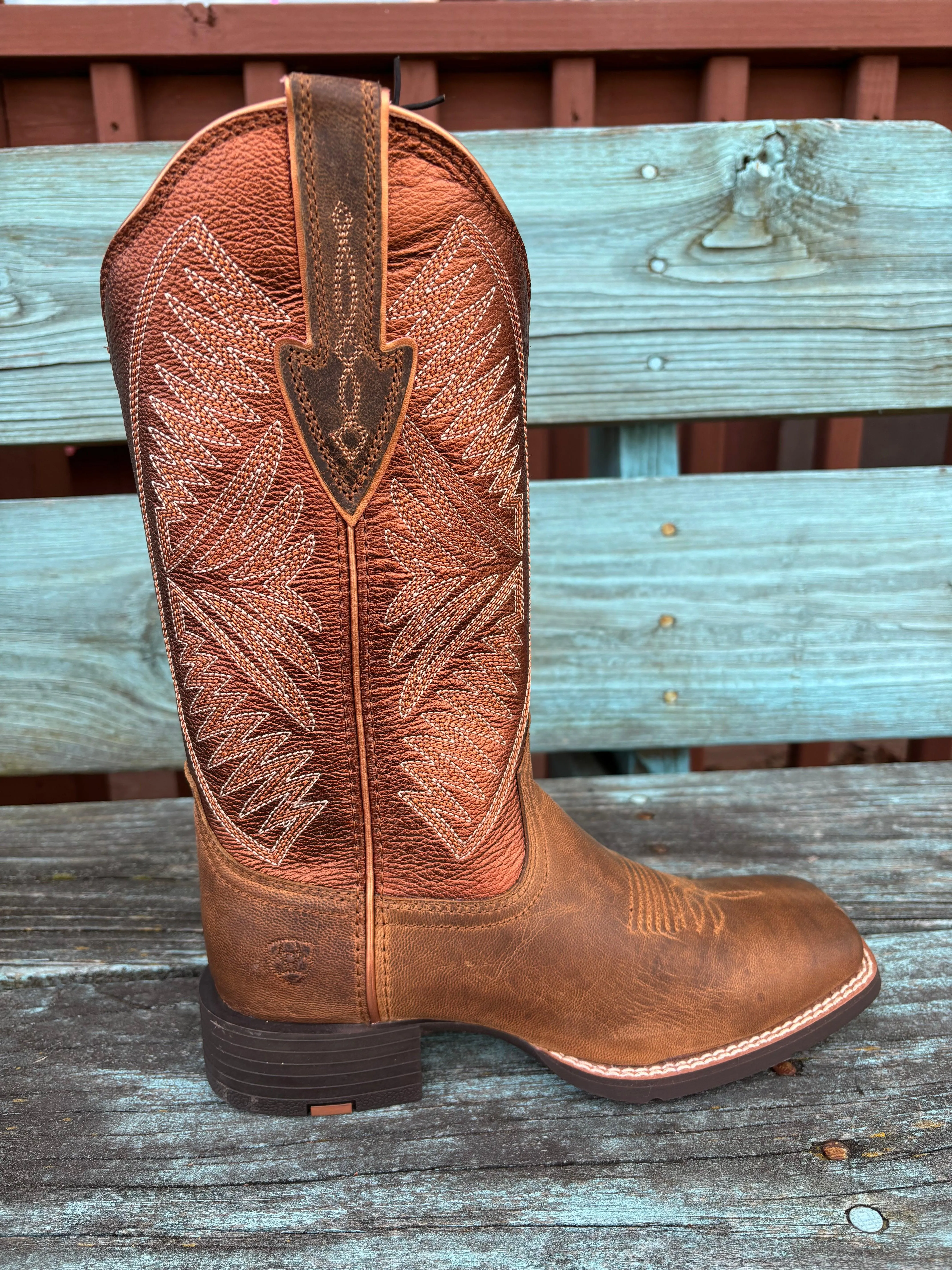 Ariat Women's Round Up Ruidoso Burnished Chestnut Square Toe Cowgirl Boot 10051066