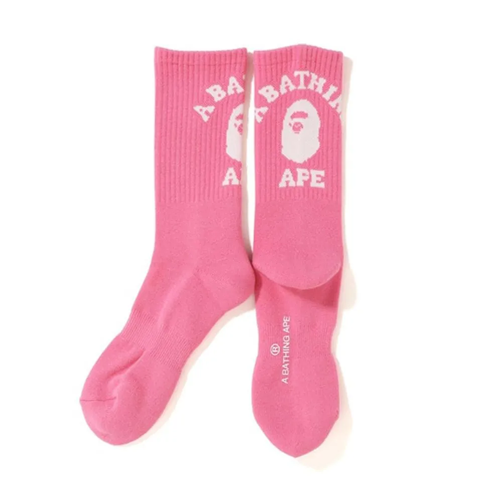 BAPE COLLEGE SOCKS PINK