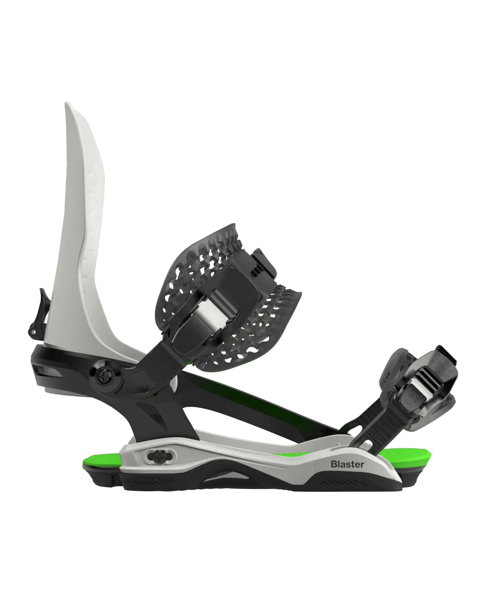 BATALEON Blaster AsymWrap Snowboard Bindings Glacier Gray/Neon Green 2024