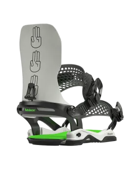 BATALEON Blaster AsymWrap Snowboard Bindings Glacier Gray/Neon Green 2024