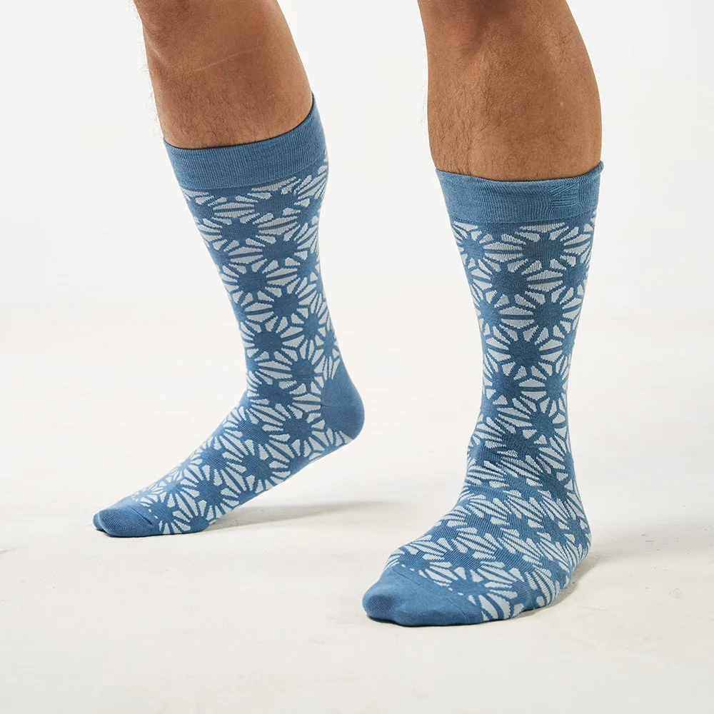 Batik-Inspired Unisex Socks - Slate Firework