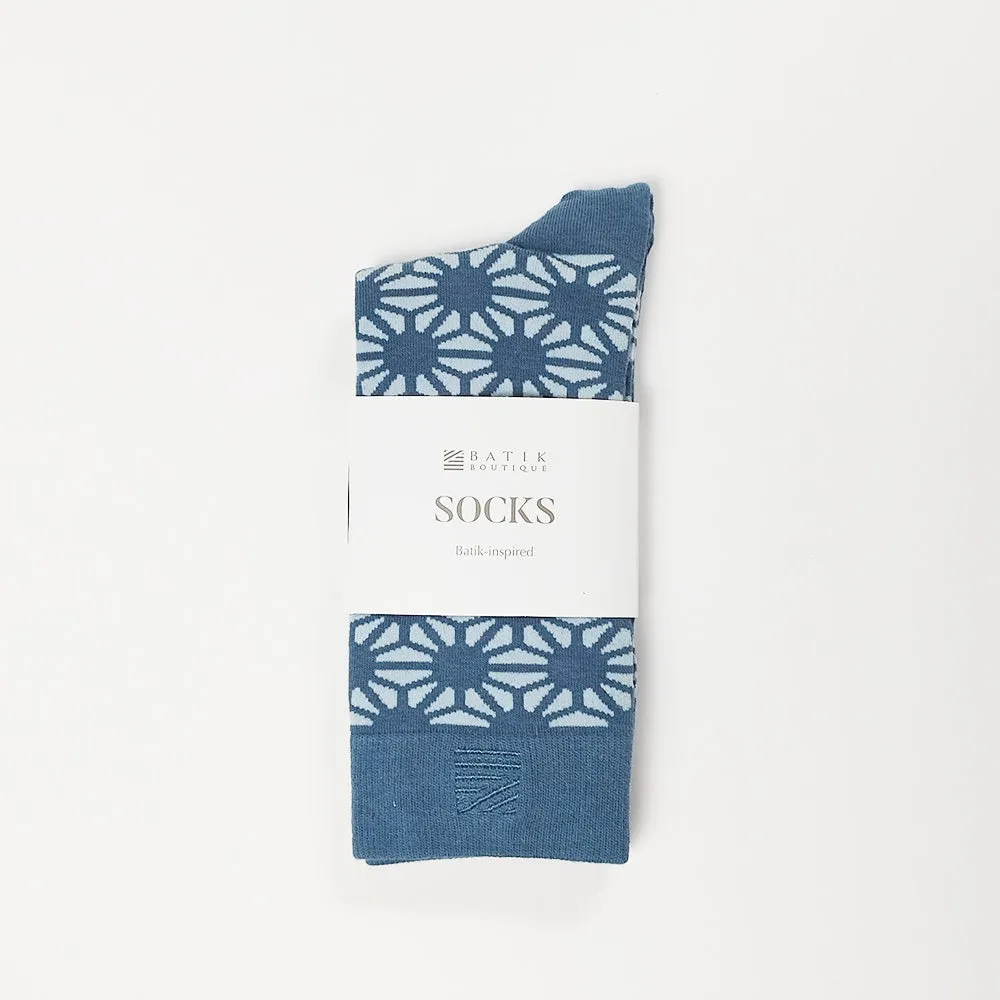 Batik-Inspired Unisex Socks - Slate Firework