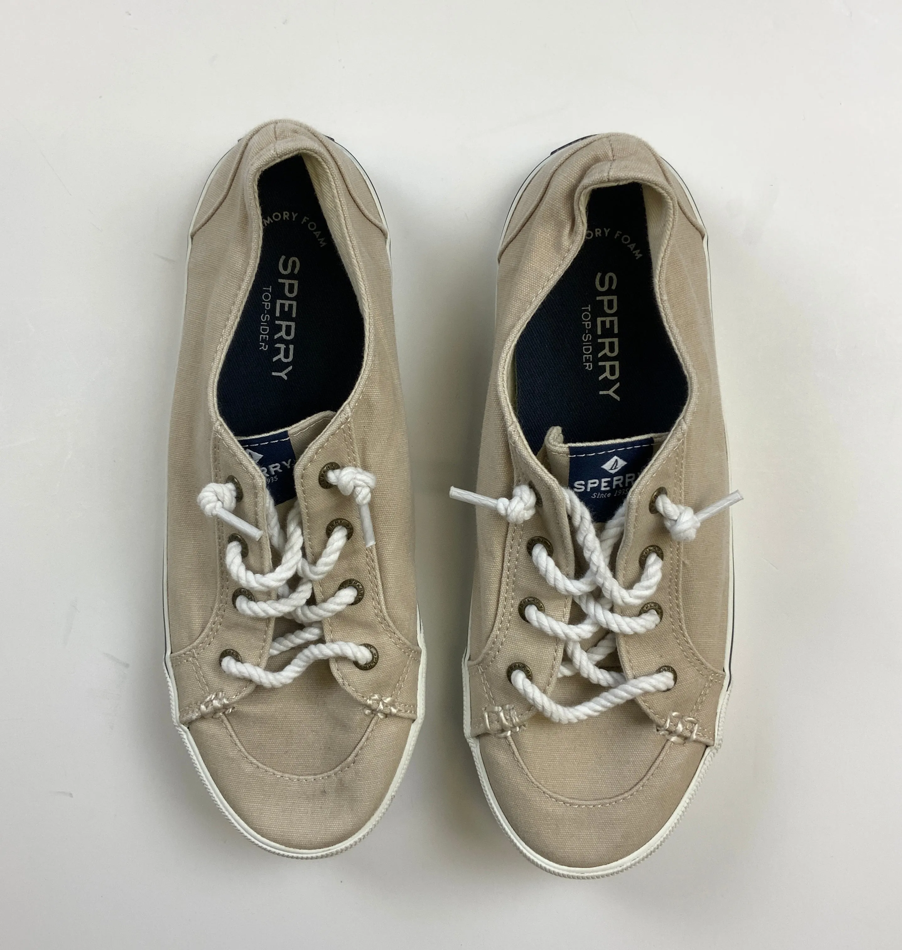 Beige Shoes Sneakers Sperry, Size 8