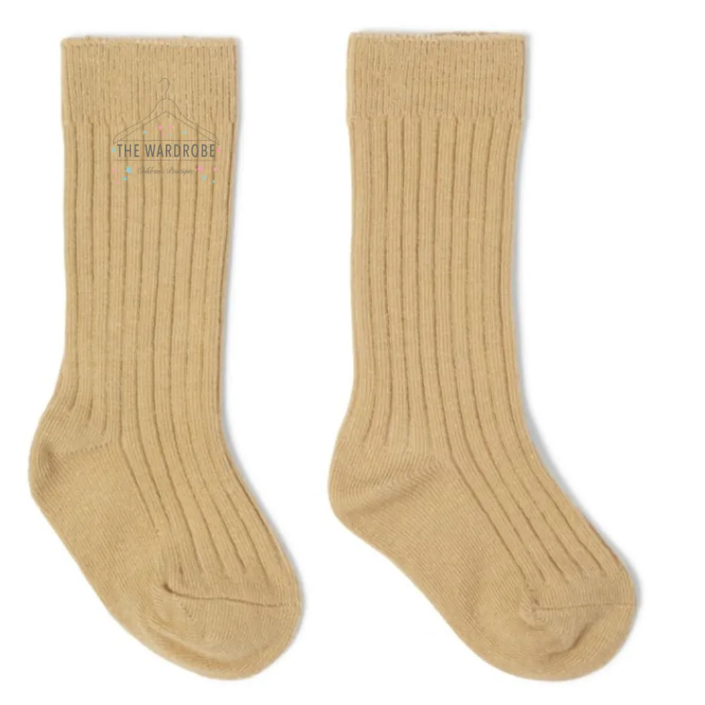 Camel Knee High Ethan Ribbed Socks