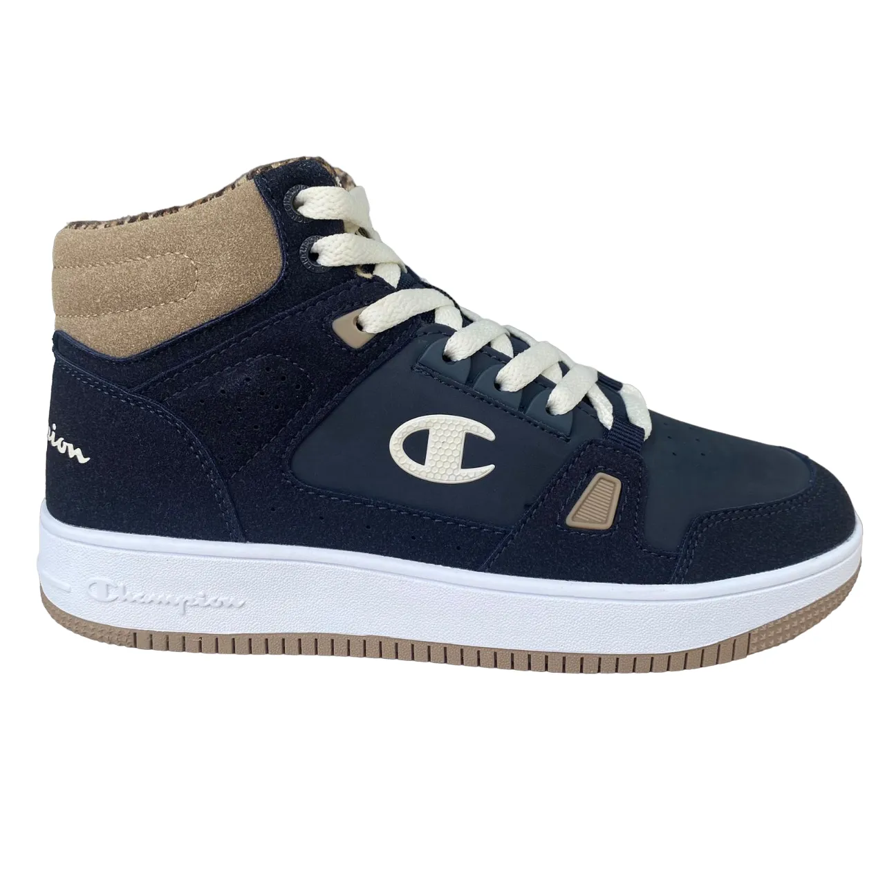 Champion high-top sneaker shoe for boys Rebound Mid Winterized S32719 BS501 blue-white-beige