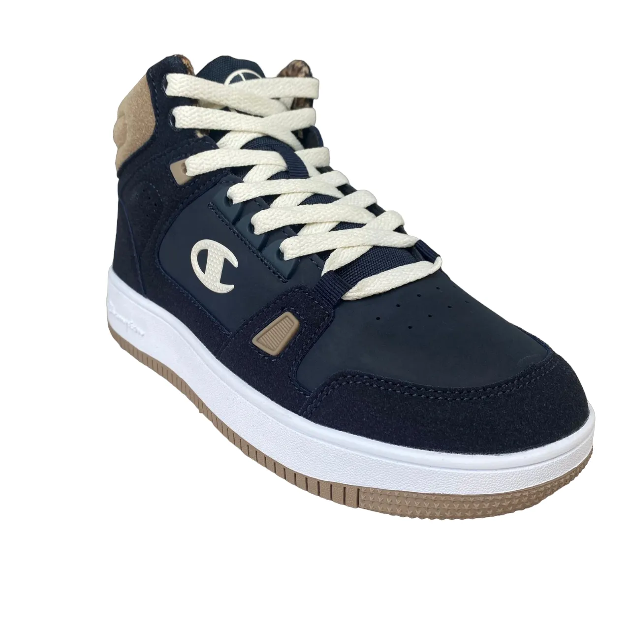 Champion high-top sneaker shoe for boys Rebound Mid Winterized S32719 BS501 blue-white-beige