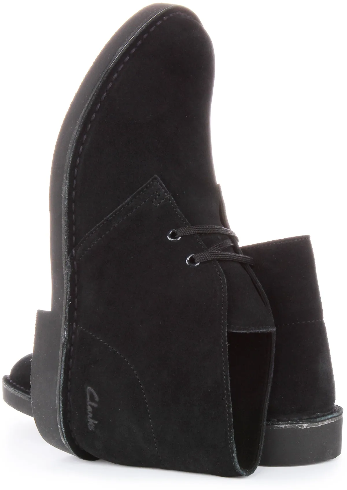 Clarks Desert Boot Evo In Black Suede For Men