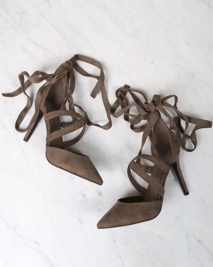 Classic Pointed Toe Suede Wrapped Heels in More Colors