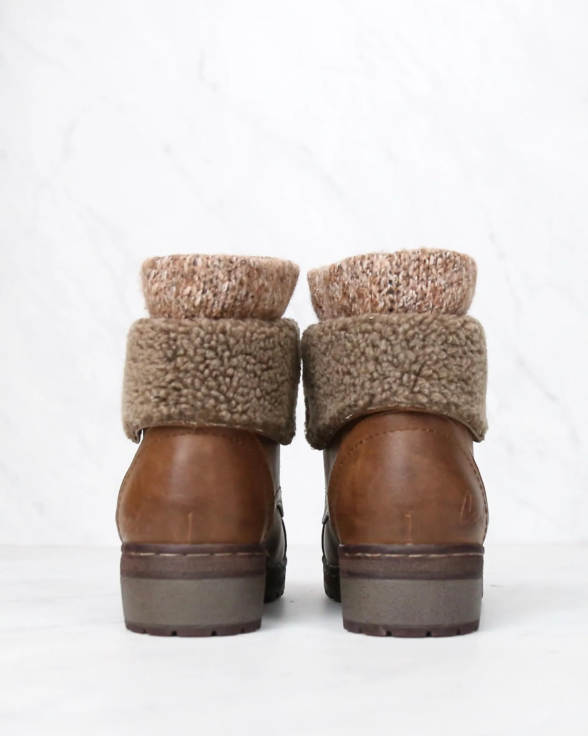 Coolway - Bring Leather Knit Sweater Cuff Ankle Boots in More Colors