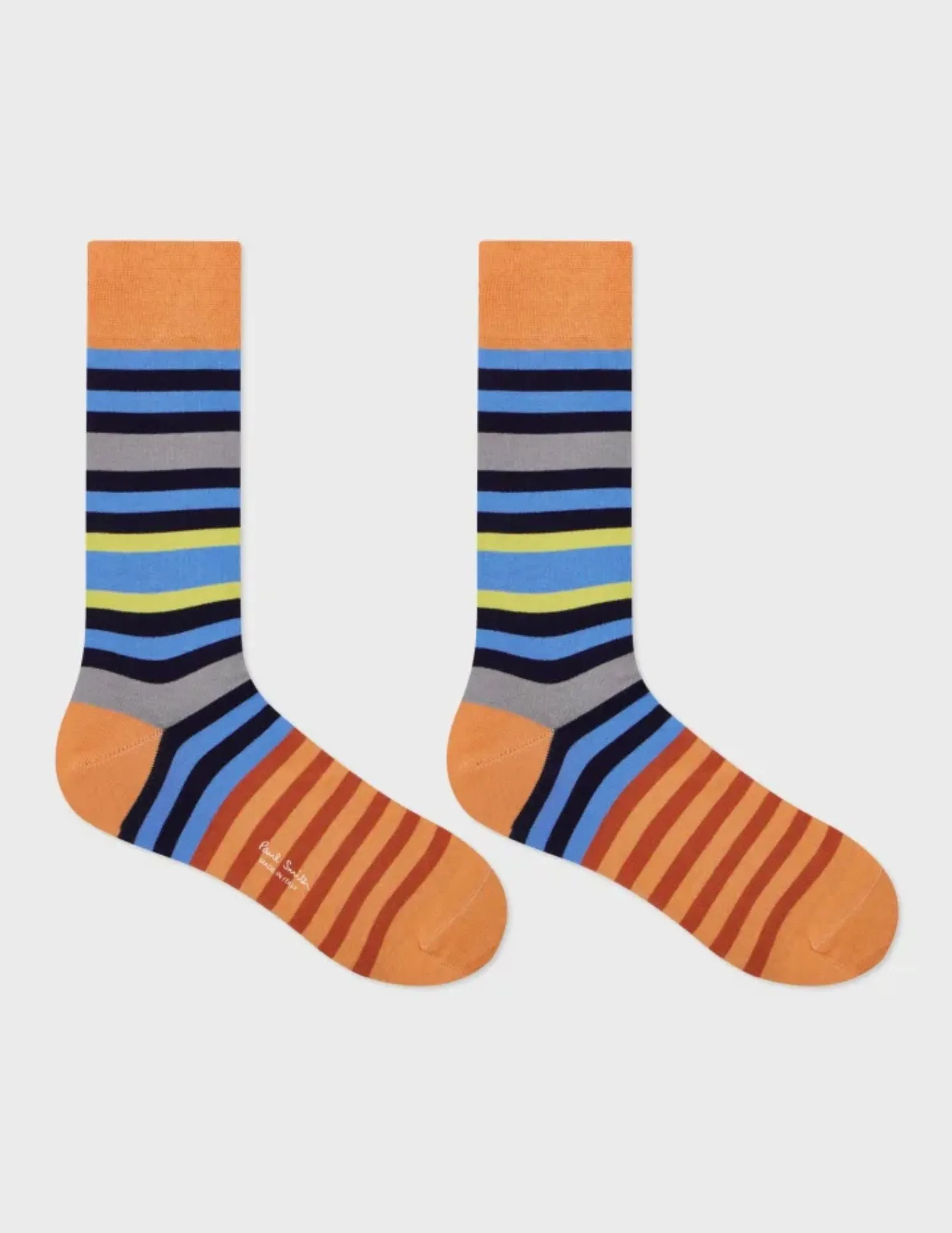 Cotton-Blend Sock | Orange Multi-Stripe