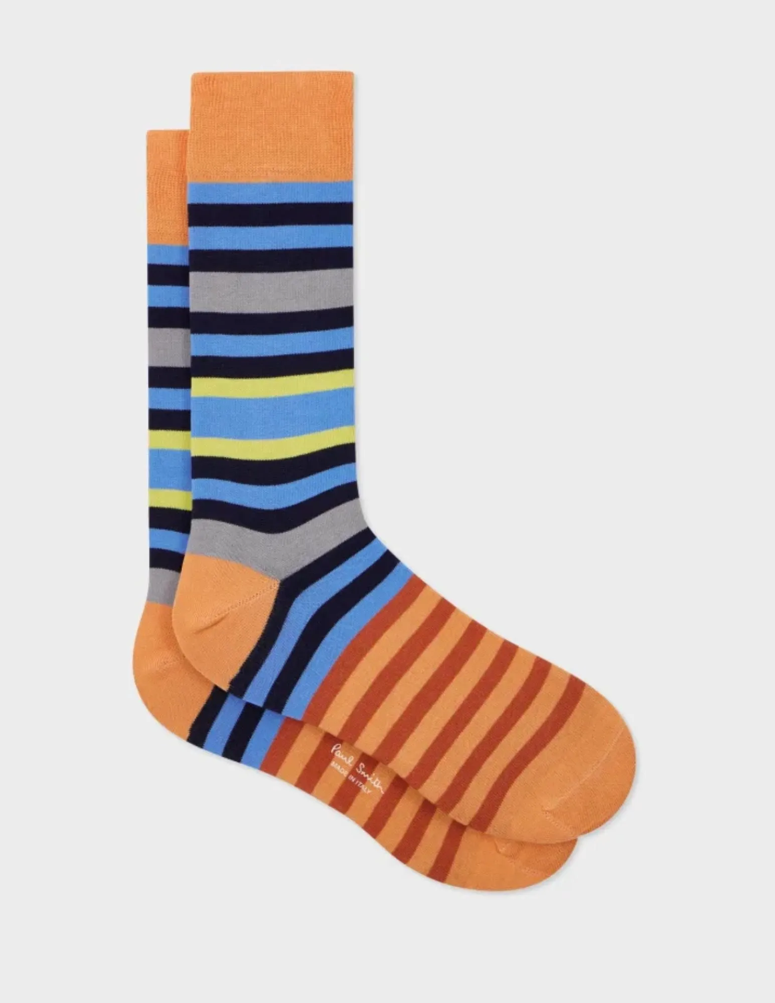 Cotton-Blend Sock | Orange Multi-Stripe