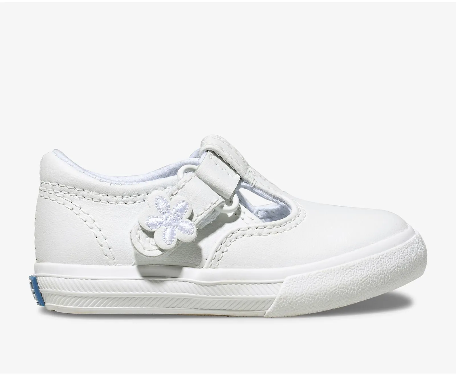 Daphne Kid's T-strap Sneaker - White Leather