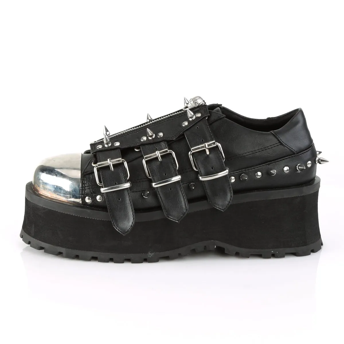 Demonia GRAVEDIGGER-03 | Black Vegan Leather Unisex Shoes