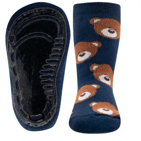 Ewers Navy Teddy Bear Anti Slip Socks 深藍小熊防滑襪