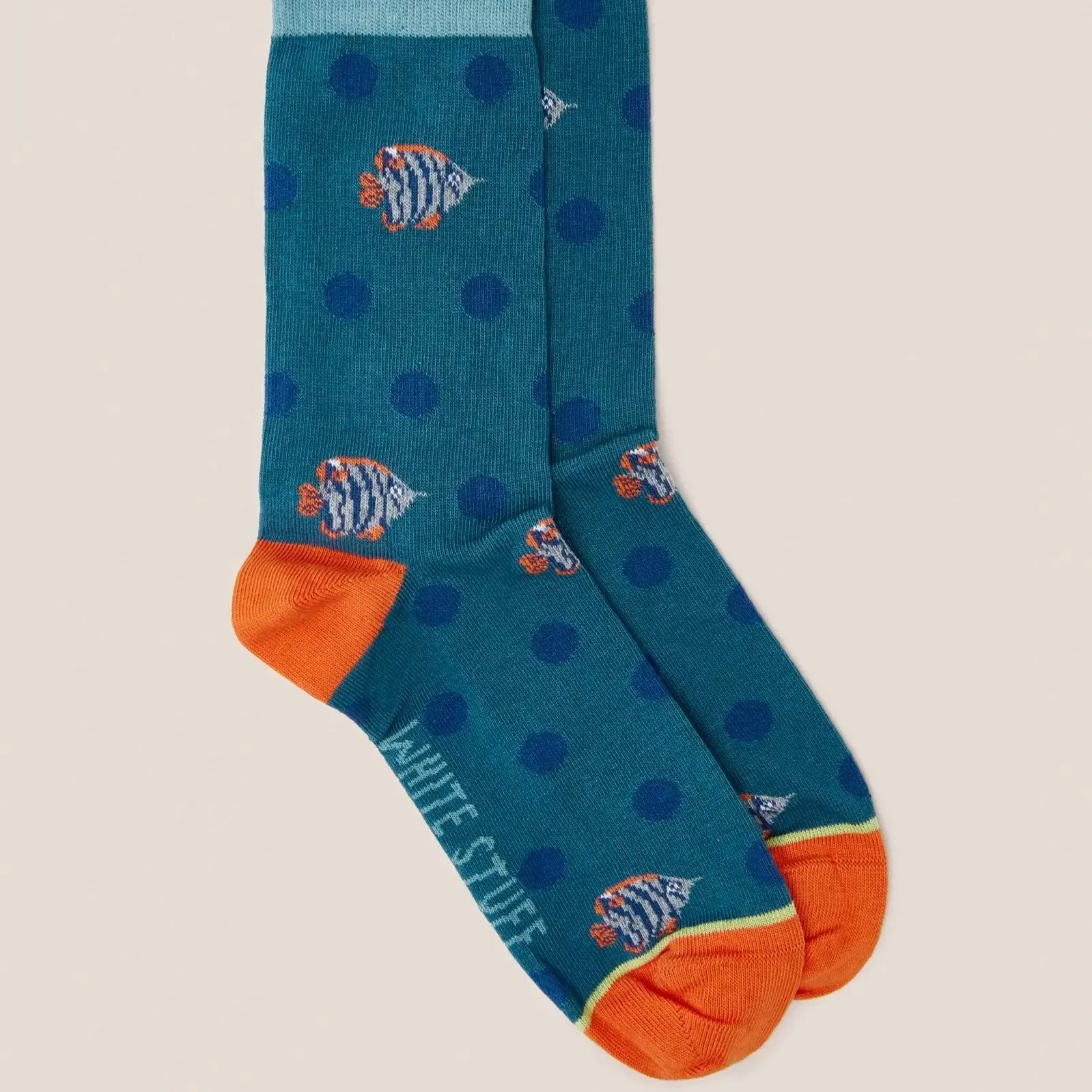 Fish Spot Ankle Sock - Teal Multi