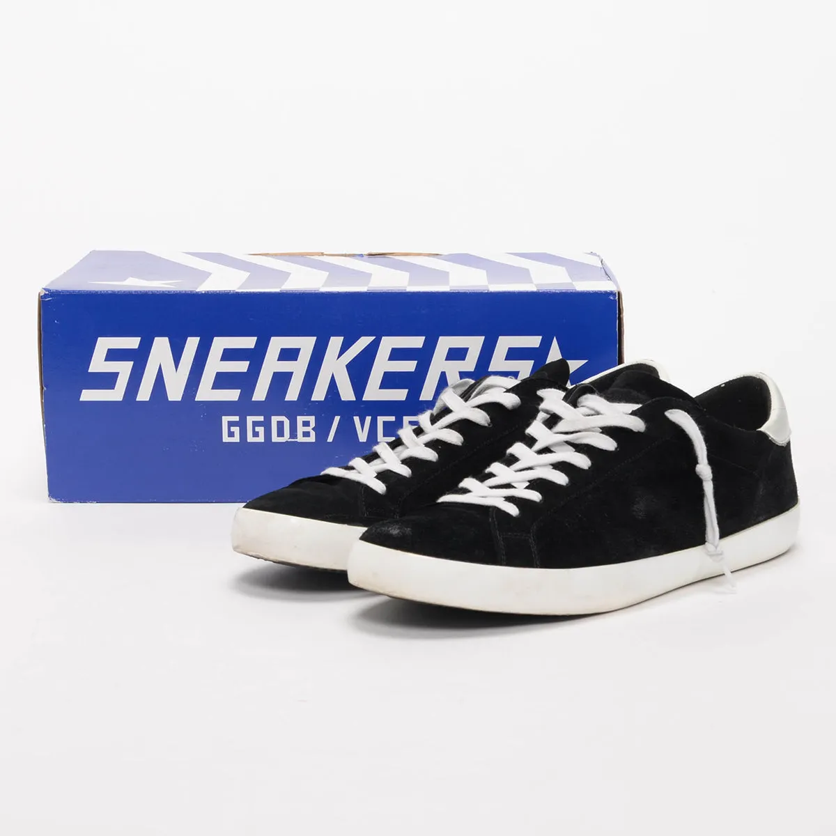 Golden Goose Black Oiled Suede Leather Superstar Sneakers 47