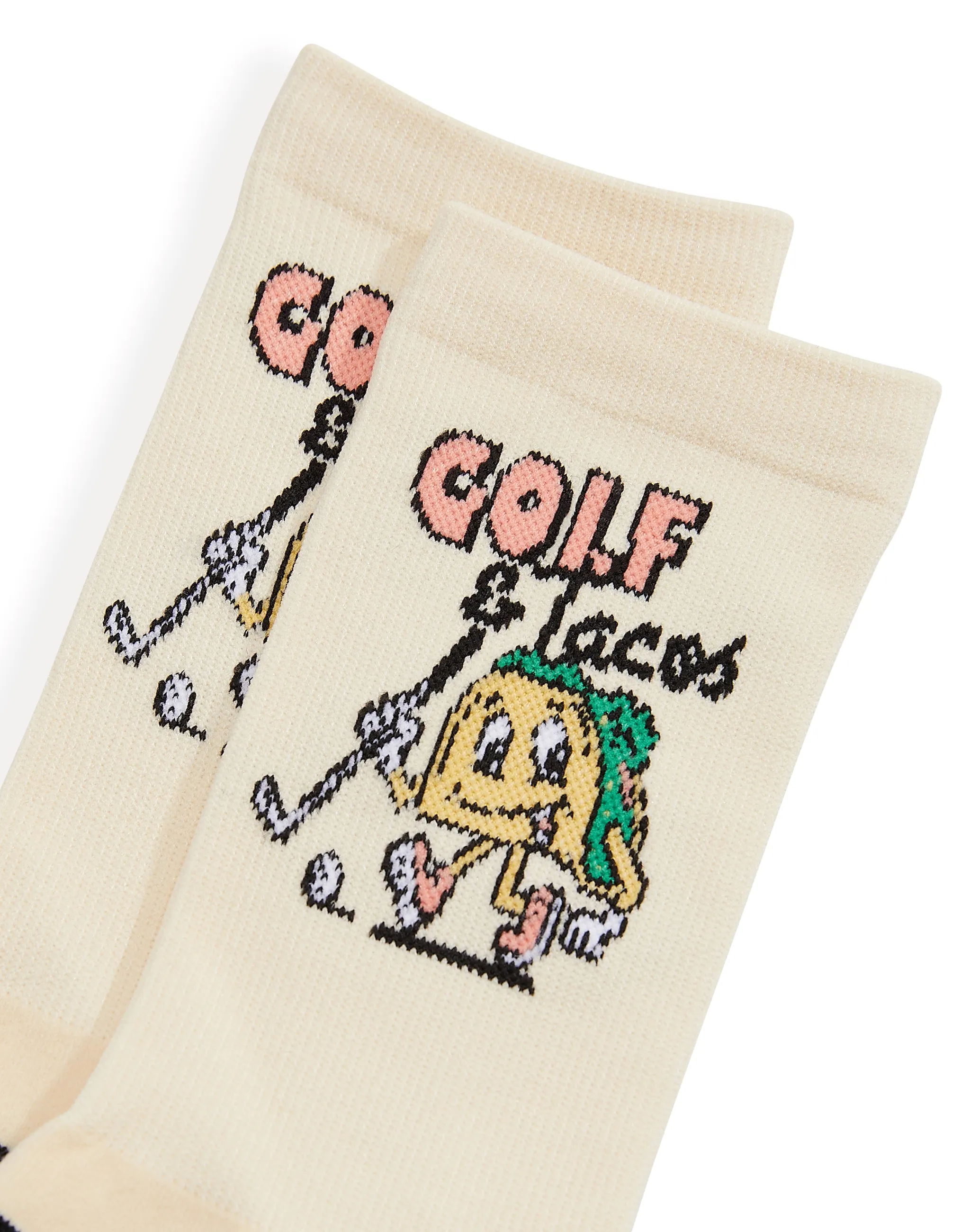 Golf & Tacos Men's Socks Ivory O/S