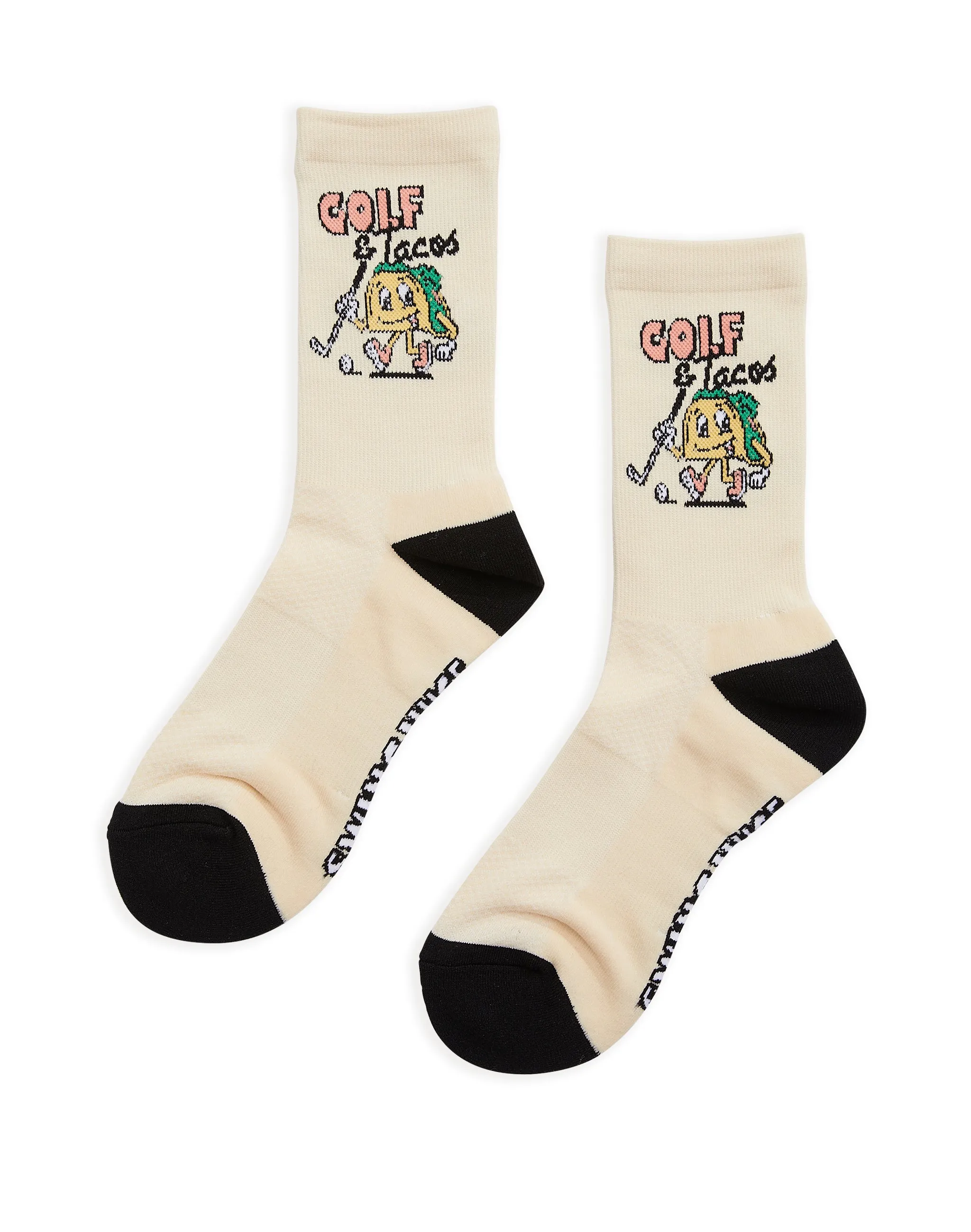 Golf & Tacos Men's Socks Ivory O/S