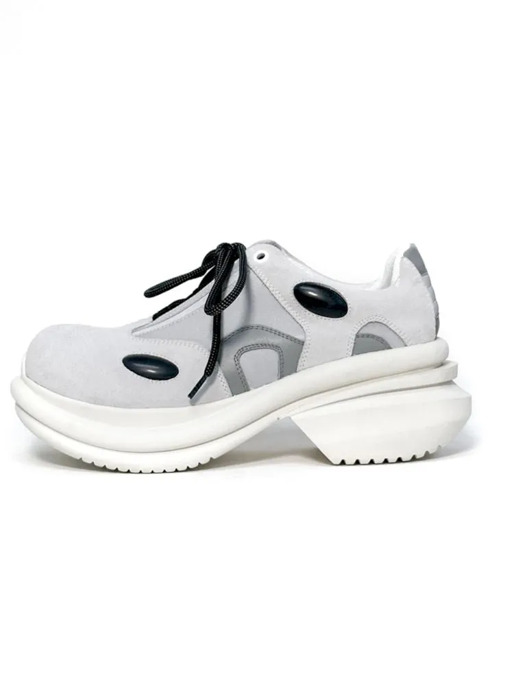 Gray Flip Flop Leather Tech Sport Chunky Shoes【s0000006660】