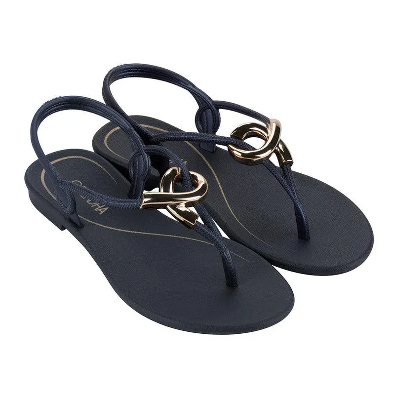 Grendha Slingback Thong Slip On - Navy