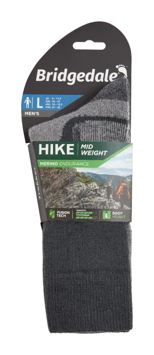 Hike Midweight Merino Performance Socks - Gunmetal