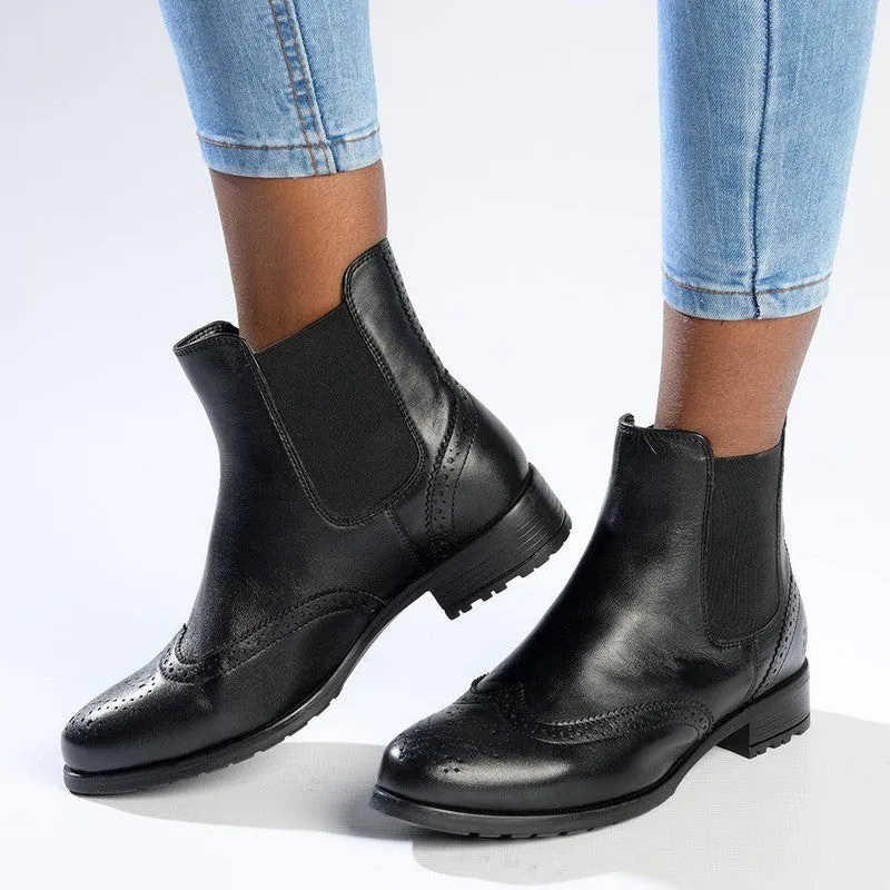 Hush Puppies Zoey Leather Ankle Boot - Black