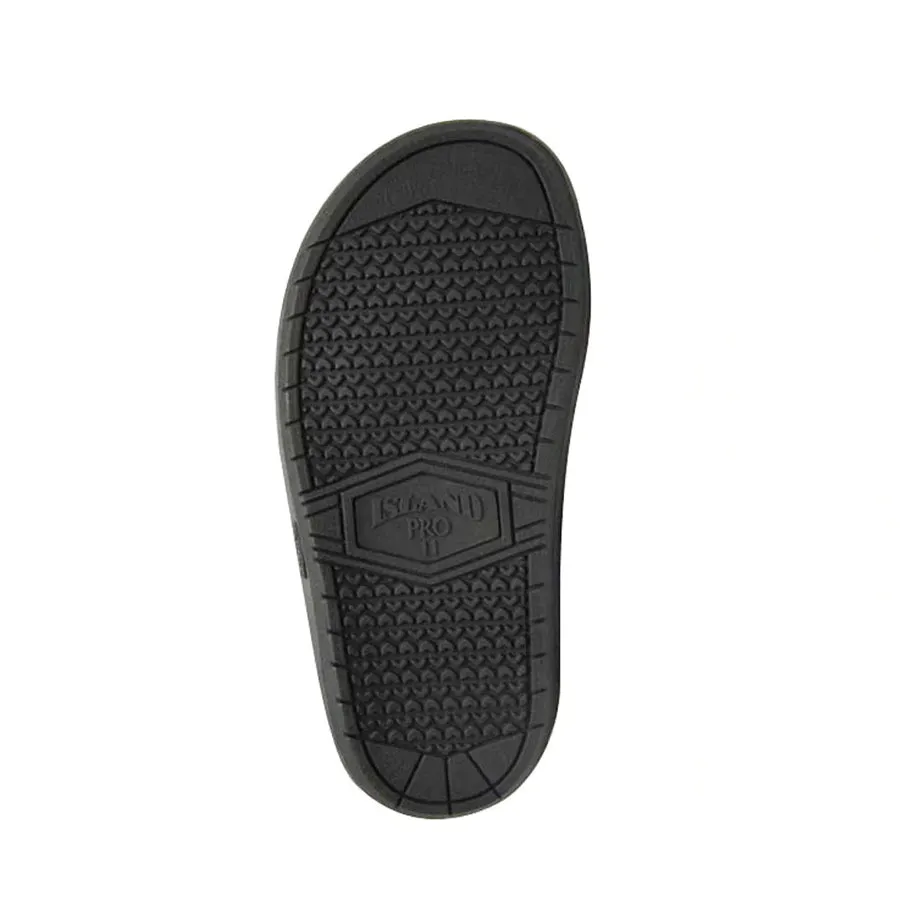 Island Slipper Men's Thong Leather Black