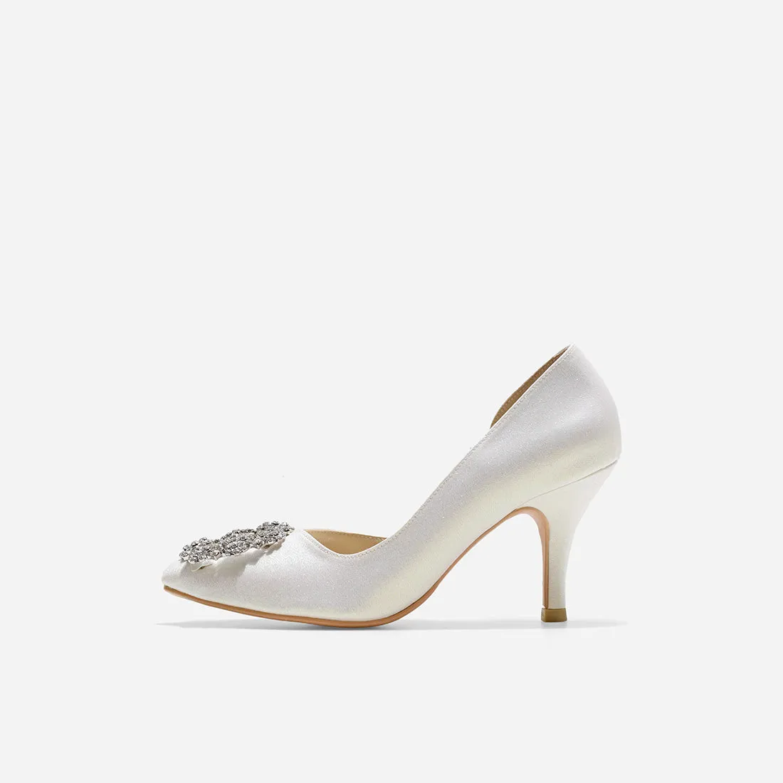 Jade Cynthia White Glitter Heels