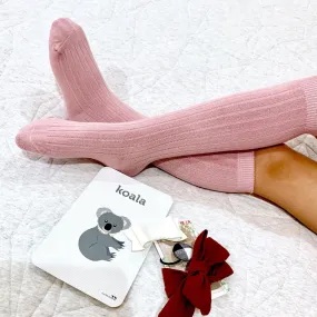 Kids Socks - Little MeMe Cotton Ribbed Blush