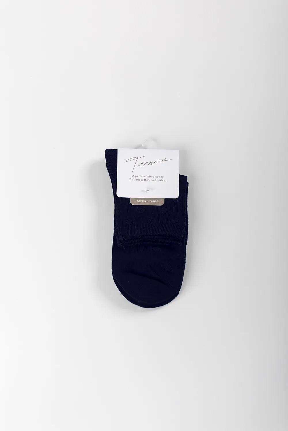 Ladies' 2-Pack Micro Crew Length Bamboo Socks - Navy