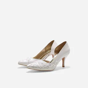 Lady Cynthia White Glitter Heels