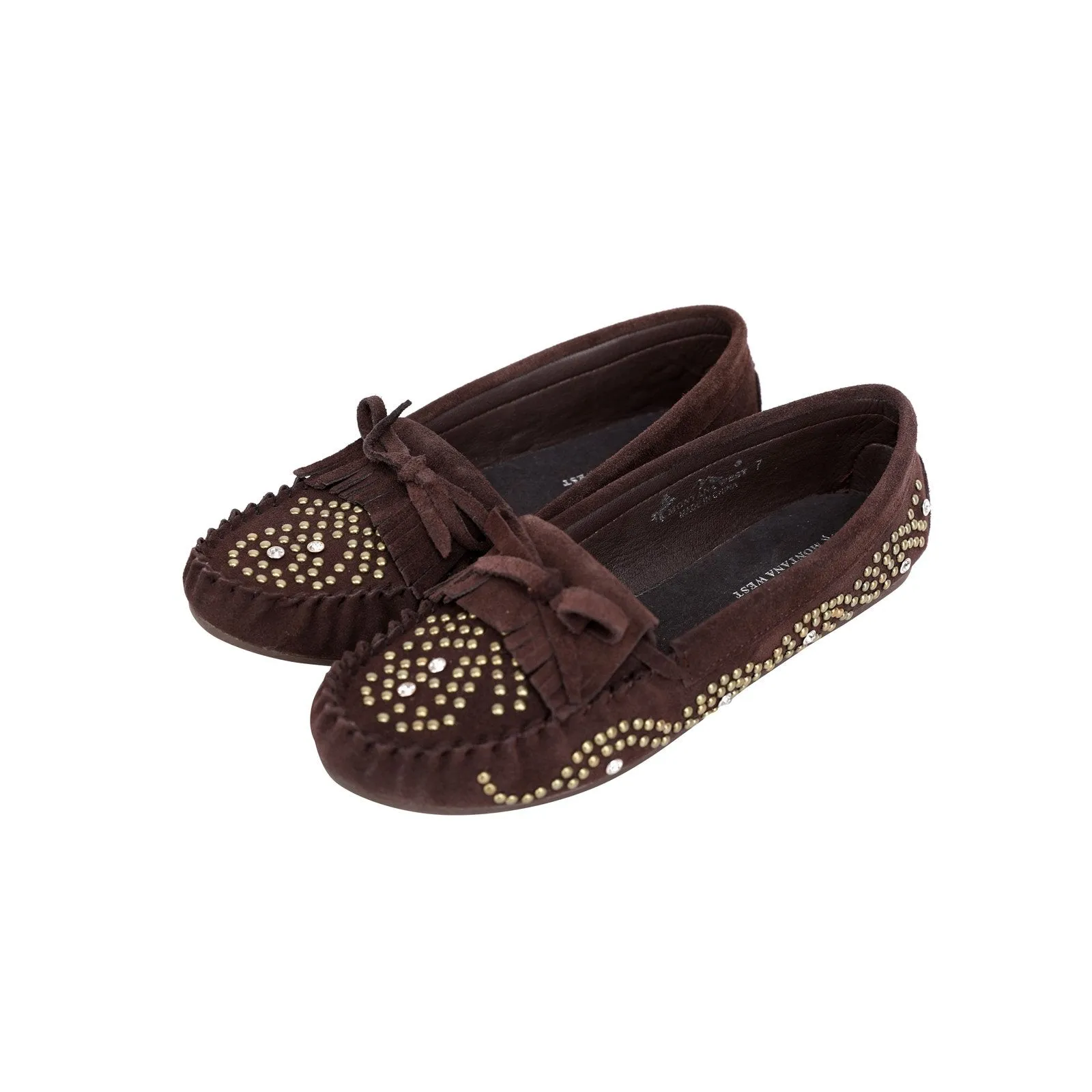 Leather Suede Moccasin Slipper Studs Accents