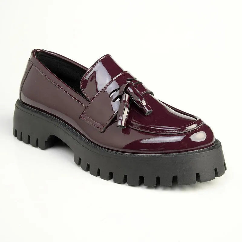 Madison Bella Tassle Slip on Loafer - Wine