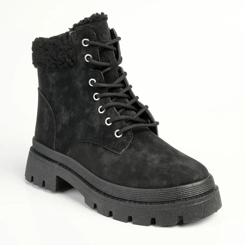 Madison Jersey Hiker Lace Fashion Boot - Black