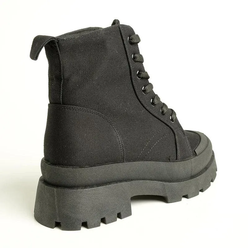 Madison Tiana Canvas Boot - Black