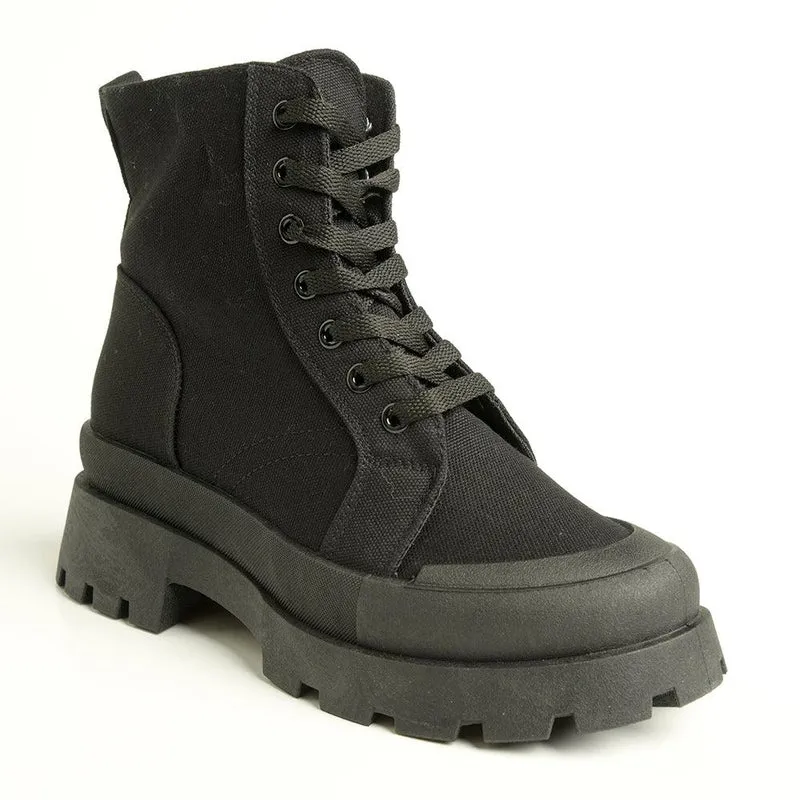 Madison Tiana Canvas Boot - Black