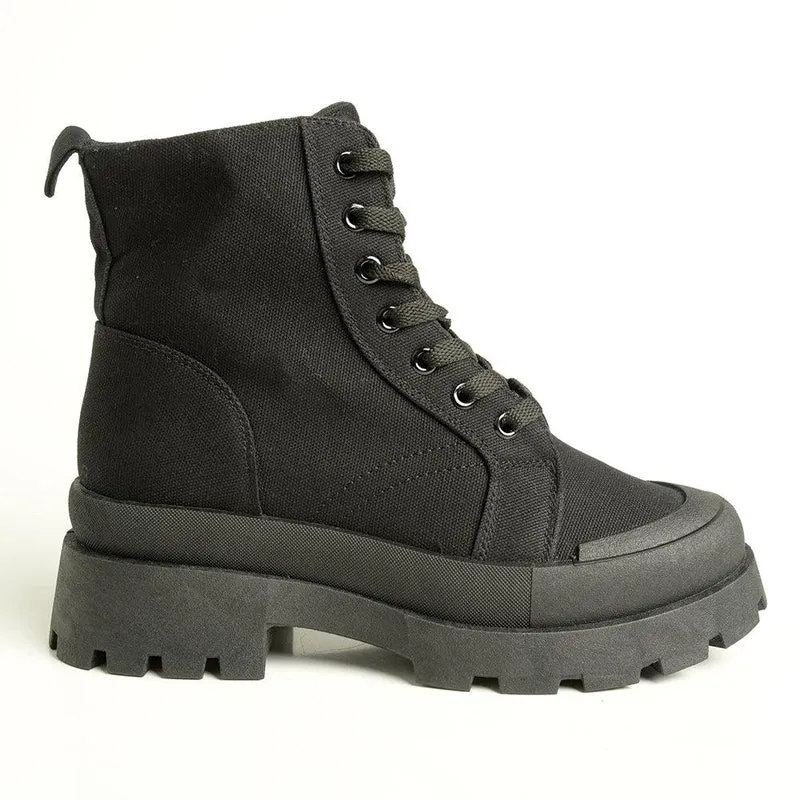 Madison Tiana Canvas Boot - Black