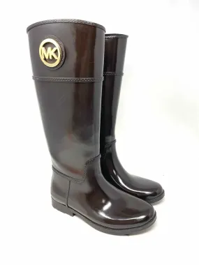 Michael Kors Size 8 Chocolate/Gold Rubber Shoes Rainboots