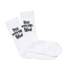 RISE W/THE FALLEN SOCK WHITE/BLACK