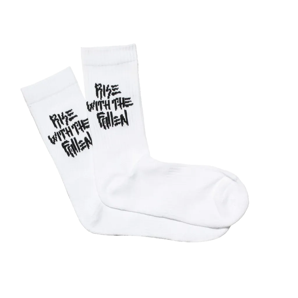 RISE W/THE FALLEN SOCK WHITE/BLACK