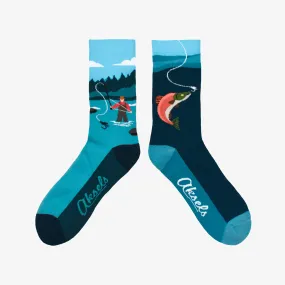 River Angler Salmon Men's & Women's Crew Socks