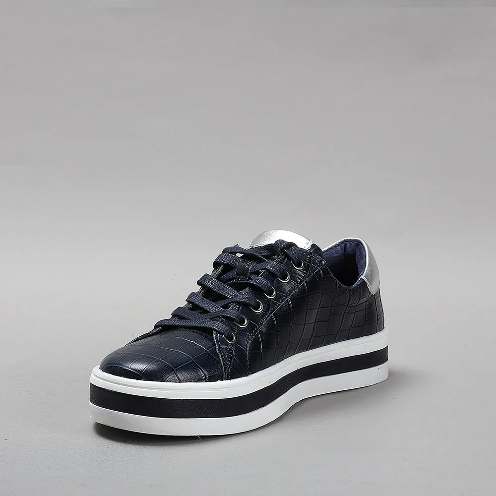 Savis - Navy Croc/Silver